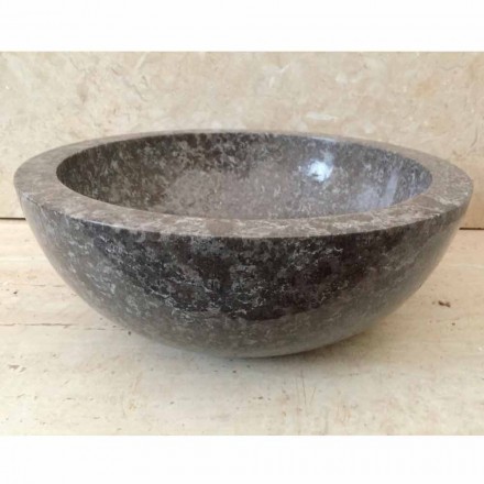 Umywalka nablatowa Levi Grey z naturalnego kamienia, nowoczesny design Viadurini