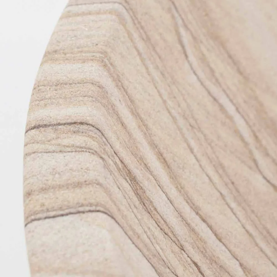 Umywalka łazienkowa nablatowa w okrągłym kształcie z piaskowca - Cerasolo Viadurini