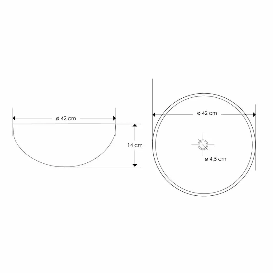 Umywalka łazienkowa nablatowa w okrągłym kształcie z piaskowca - Cerasolo Viadurini
