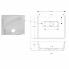 Umywalka łazienkowa nablatowa biała z ukrytym odpływem - Sider Viadurini