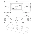 Umywalka łazienkowa nablatowa lub ścienna z ceramiki Made in Italy - Act Viadurini