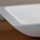 Prostokątna Umywalka Nablatowa Biała Solid Surface - Albertina Viadurini