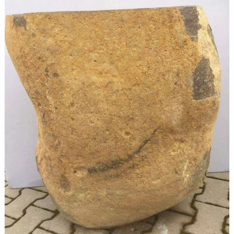 Design łazienka umywalka z naturalnego kamienia Sea, unikatowy kawałek Viadurini