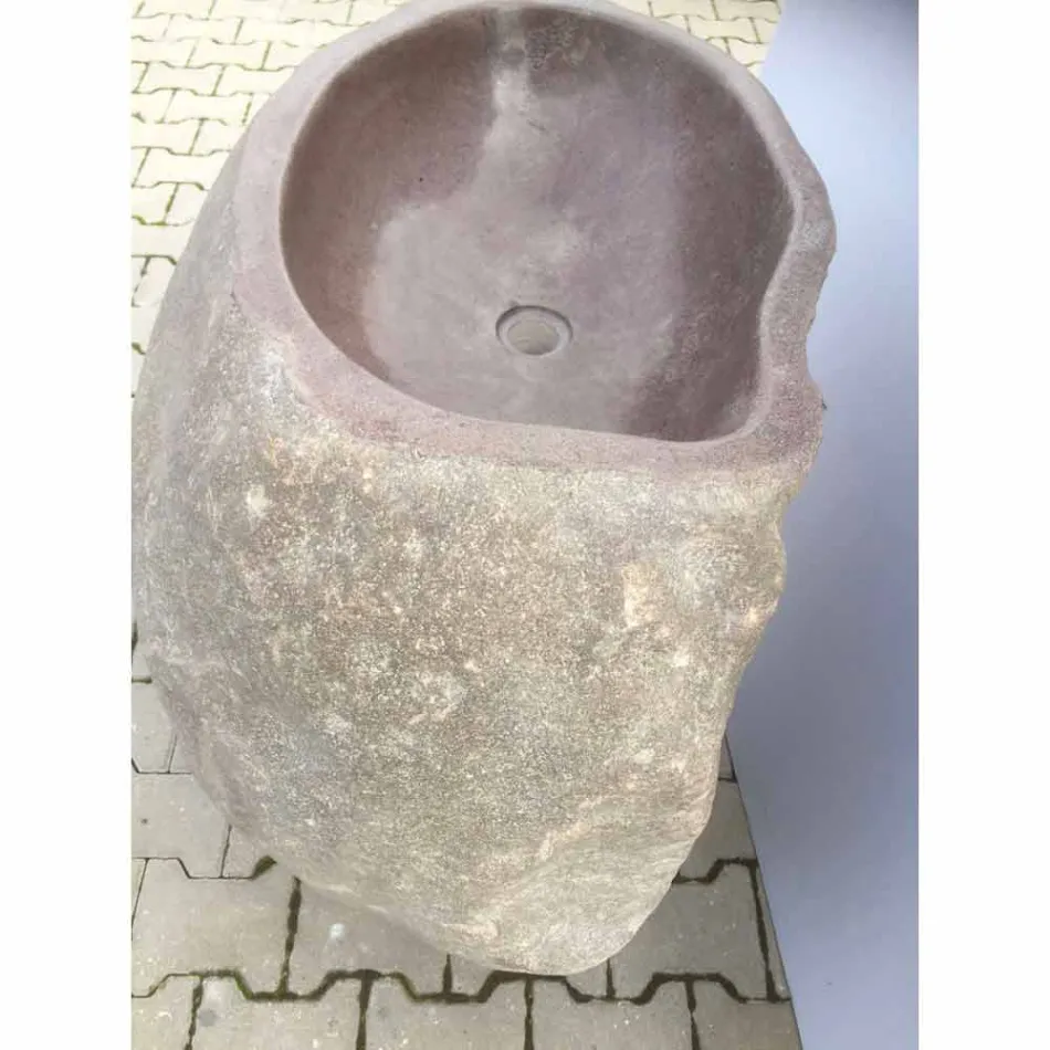 Design łazienka umywalka z naturalnego kamienia Sea, unikatowy kawałek Viadurini