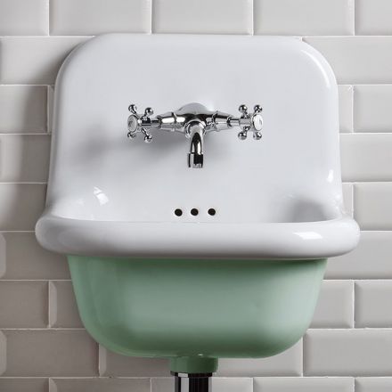 Wolnostojąca umywalka łazienkowa z białej i kolorowej ceramiki 42 cm - Meridiano Viadurini