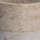 Wolnostojąca umywalka łazienkowa w kształcie walca z marmuru w kolorze kości słoniowej - Cremino Viadurini