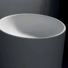 Wolnostojąca umywalka łazienkowa z białej żywicy o cylindrycznym kształcie - Libertine Viadurini