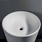Wolnostojąca umywalka łazienkowa z białej żywicy o cylindrycznym kształcie - Libertine Viadurini