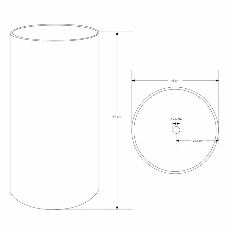 Wolnostojąca umywalka łazienkowa z białej żywicy o cylindrycznym kształcie - Libertine Viadurini