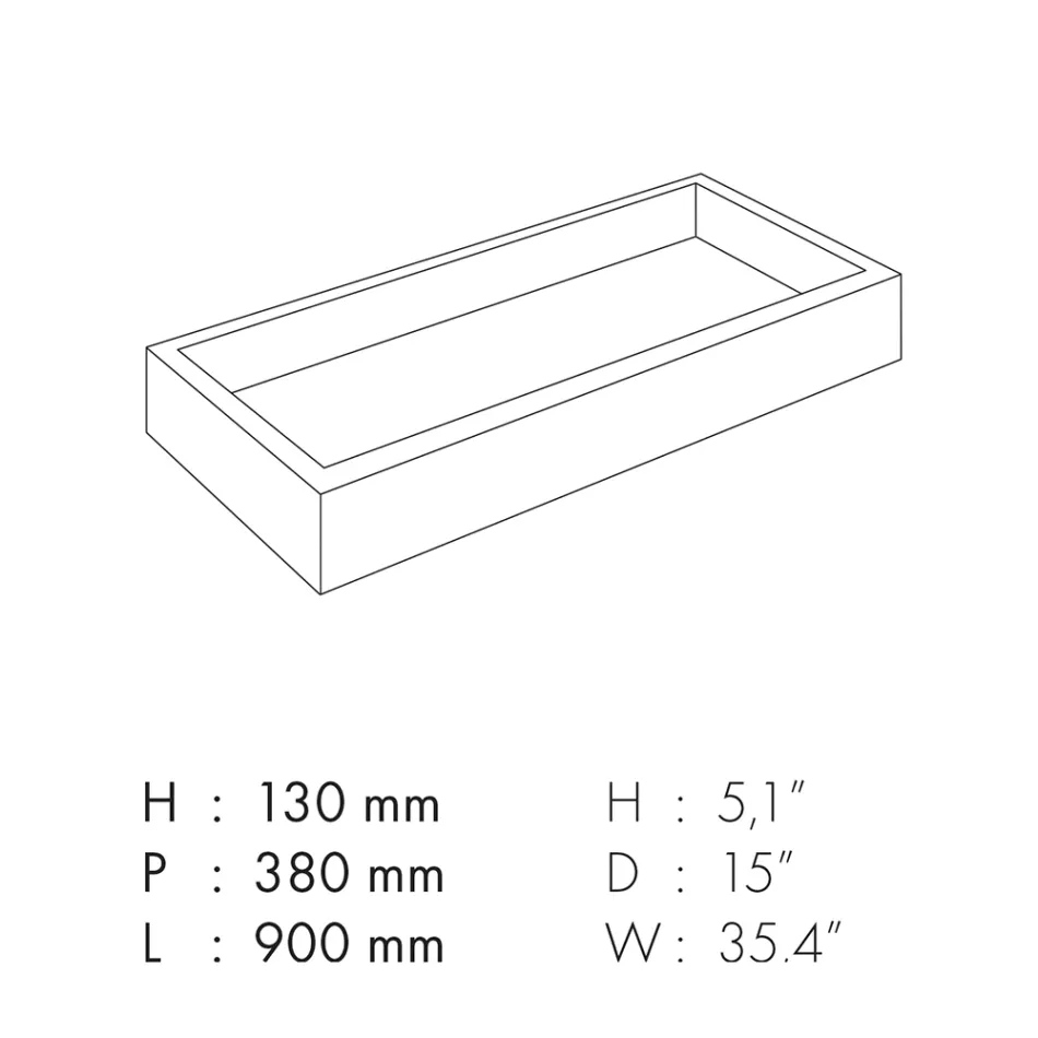 Umywalka łazienkowa z gresu porcelanowego z efektem marmuru Made in Italy - Ludmilla Viadurini