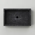 Umywalka łazienkowa z gresu porcelanowego z efektem marmuru Made in Italy - Ludmilla Viadurini