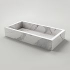 Umywalka łazienkowa z gresu porcelanowego z efektem marmuru Made in Italy - Ludmilla Viadurini