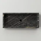 Umywalka łazienkowa z gresu porcelanowego z efektem marmuru Made in Italy - Ludmilla Viadurini