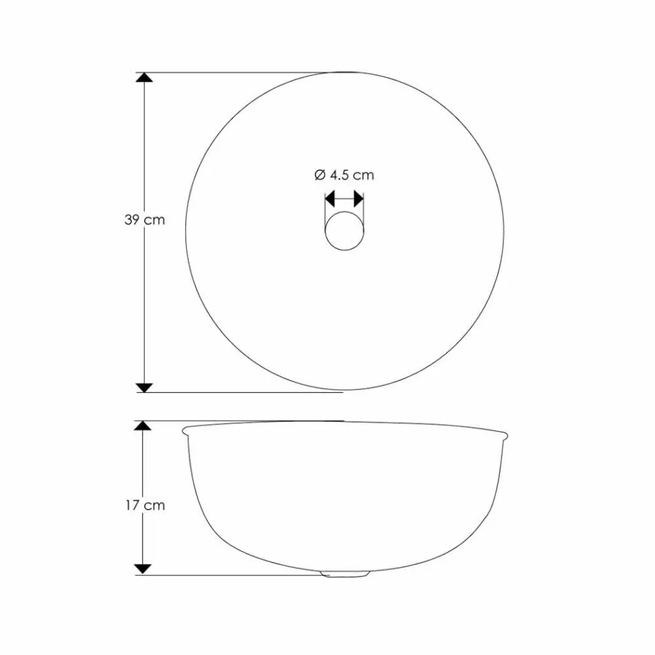 Okrągła Umywalka Nablatowa z Młotkowego Chromowanego Mosiądzu - Diament Viadurini