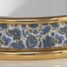 Umywalka w łazience z częściowo wpuszczoną gliną i złotem wykonana we Włoszech, Manilo Viadurini