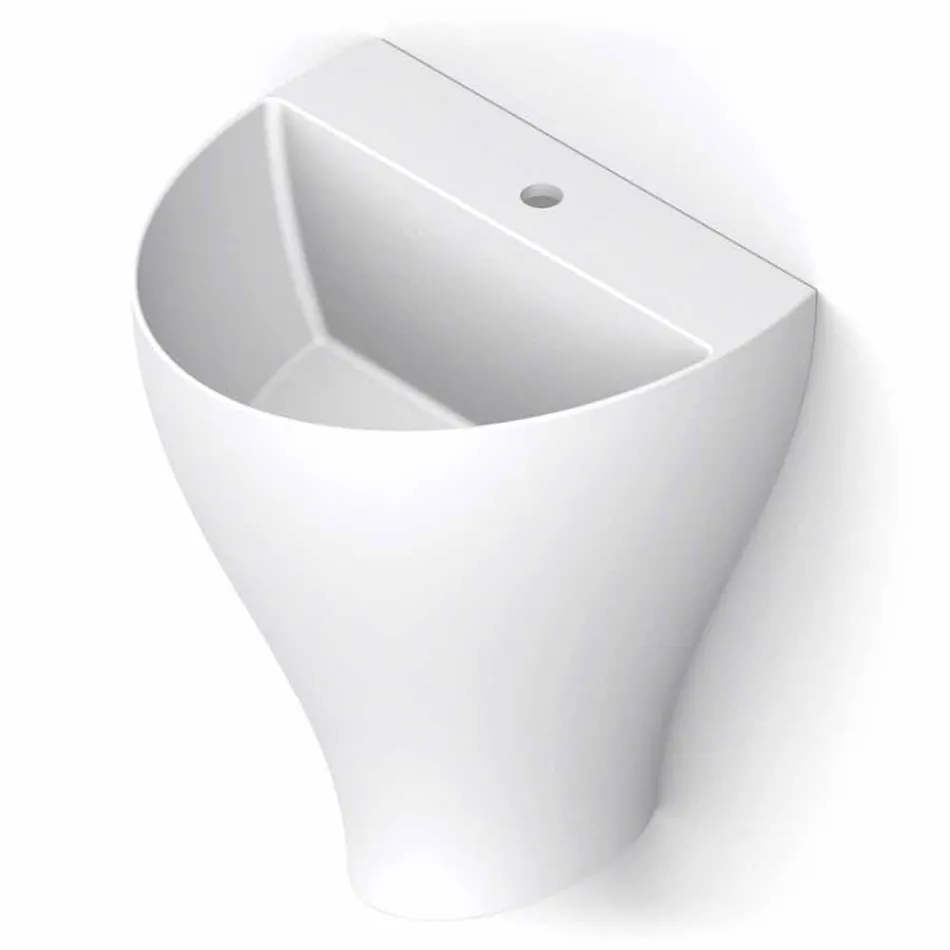 Nowoczesna ceramiczna umywalka naścienna wyprodukowana we Włoszech, Fiorello Viadurini