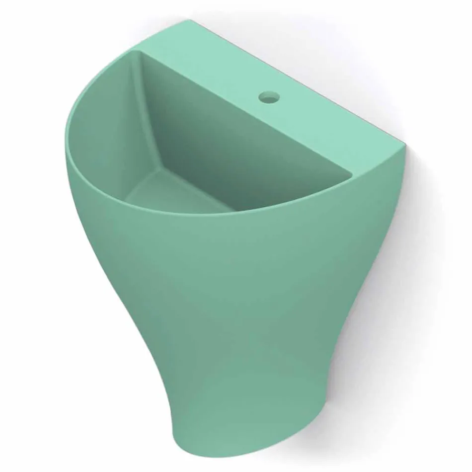 Nowoczesna ceramiczna umywalka naścienna wyprodukowana we Włoszech, Fiorello Viadurini