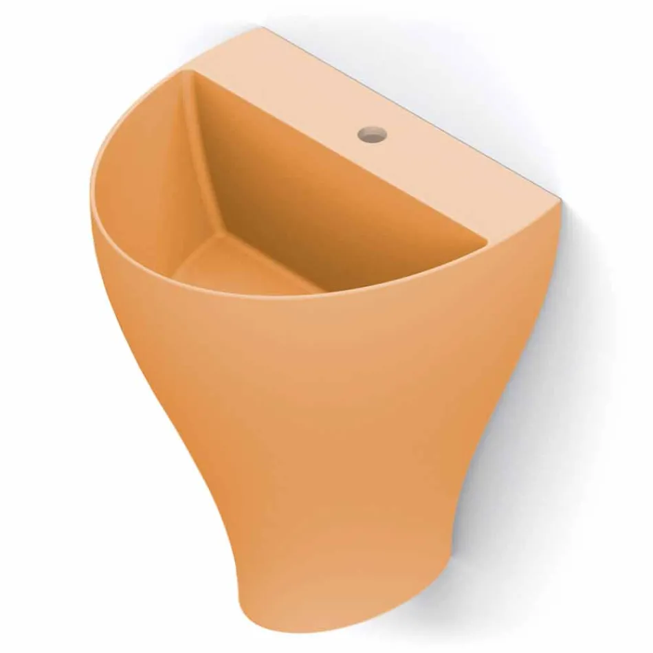 Nowoczesna ceramiczna umywalka naścienna wyprodukowana we Włoszech, Fiorello Viadurini