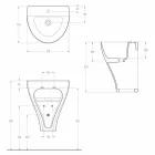 Nowoczesna ceramiczna umywalka naścienna wyprodukowana we Włoszech, Fiorello Viadurini