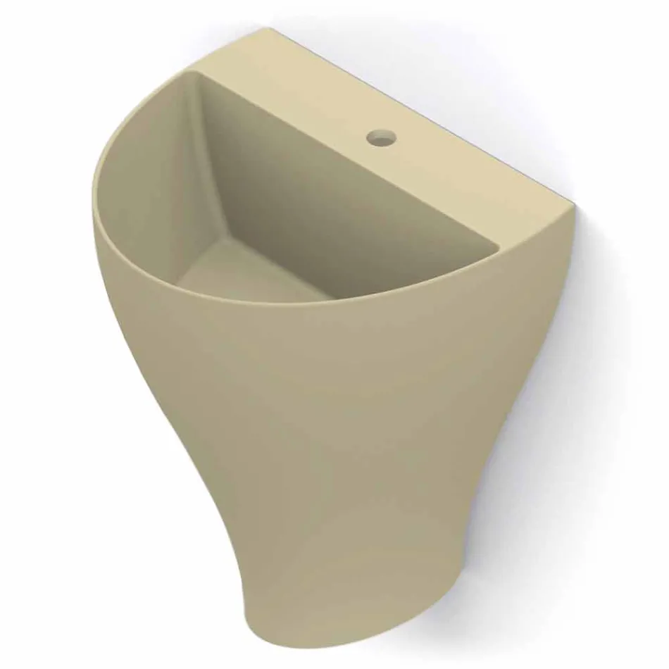 Nowoczesna ceramiczna umywalka naścienna wyprodukowana we Włoszech, Fiorello Viadurini