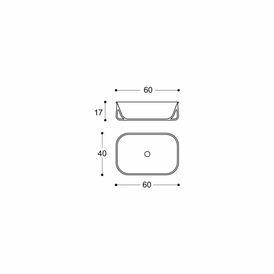 Prostokątna biała umywalka nablatowa o nowoczesnym designie - Tulyp2 Viadurini
