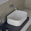 Prostokątna biała umywalka nablatowa o nowoczesnym designie - Tulyp2