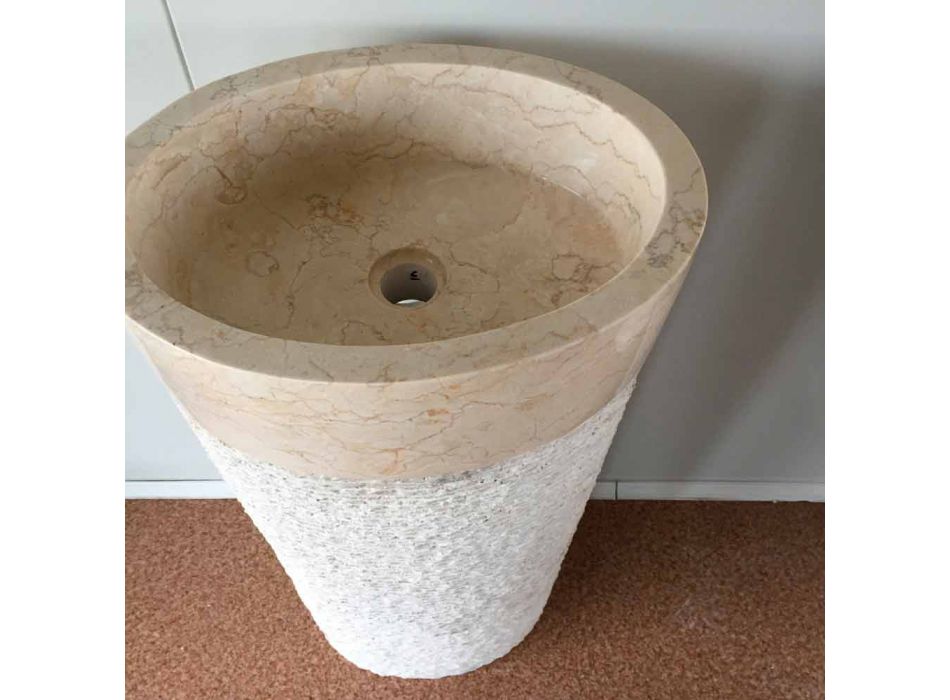 Umywalka z naturalnego kamienia naturalnego Siro, unikatowy element Viadurini