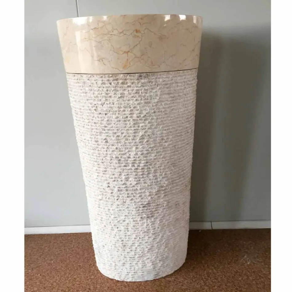 Umywalka z naturalnego kamienia naturalnego Siro, unikatowy element Viadurini