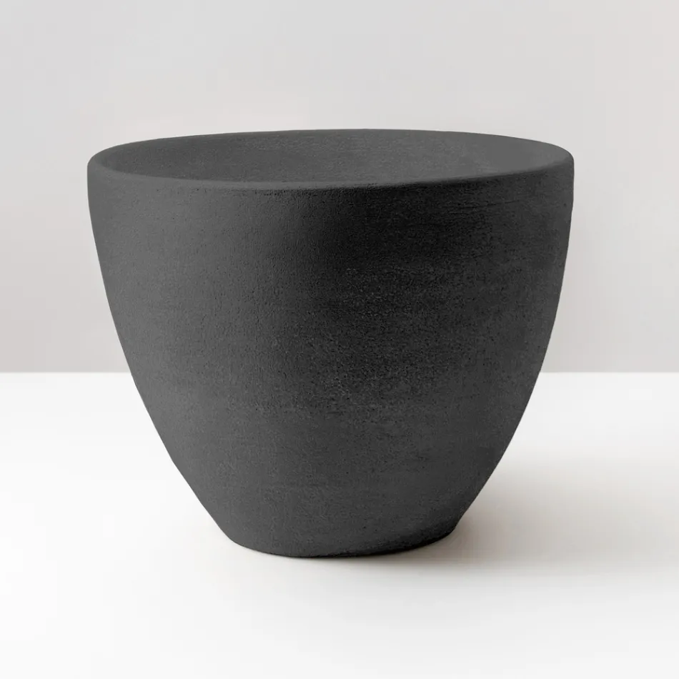 Stożkowy zlew blatowy z ręcznie toczonej szamotowej gliny - Orbite Viadurini