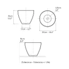 Stożkowy zlew blatowy z ręcznie toczonej szamotowej gliny - Orbite Viadurini
