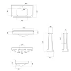 Umywalka z konsolą kolumnową z białej ceramiki Made in Italy - Wollie Viadurini