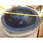 Umywalka nablatowa Artisan z kamienia naturalnego Modern River - Aurea Viadurini