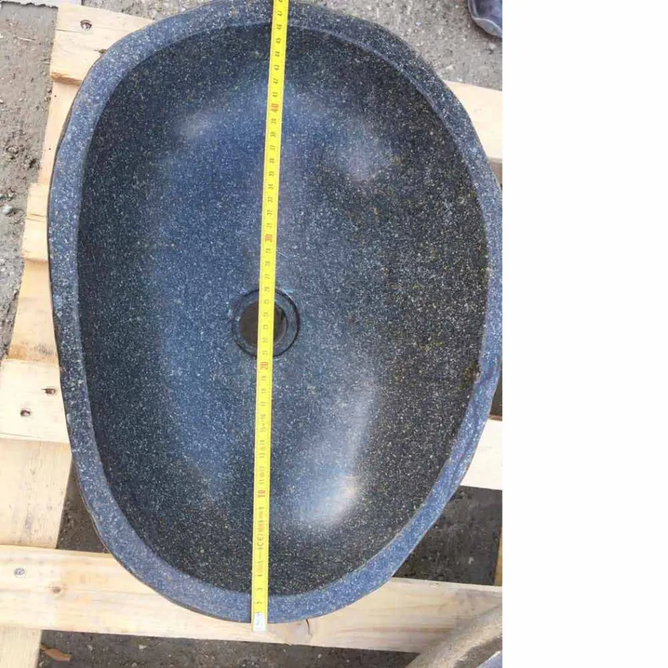 Umywalka nablatowa Artisan z kamienia naturalnego Modern River - Aurea Viadurini