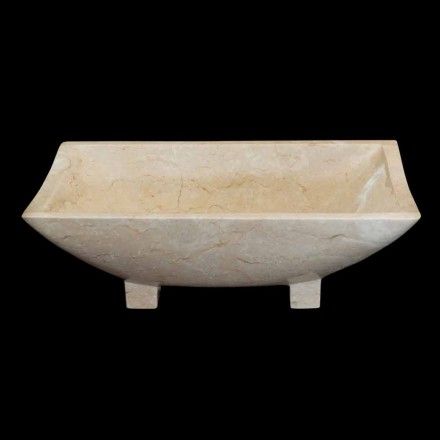 Umywalka zaprojektowana łazienka z naturalnego kamienia Iria, unikatowy element Viadurini