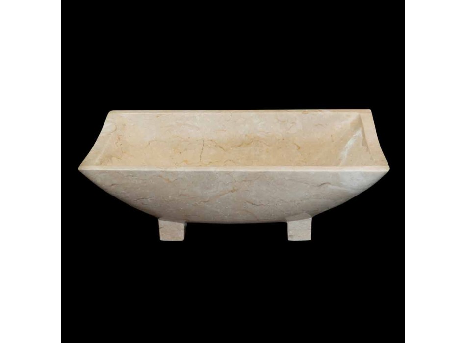 Umywalka zaprojektowana łazienka z naturalnego kamienia Iria, unikatowy element Viadurini