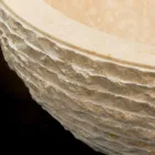 Umywalka Biały wspieranie kamień naturalny Finn, jeden kawałek Viadurini