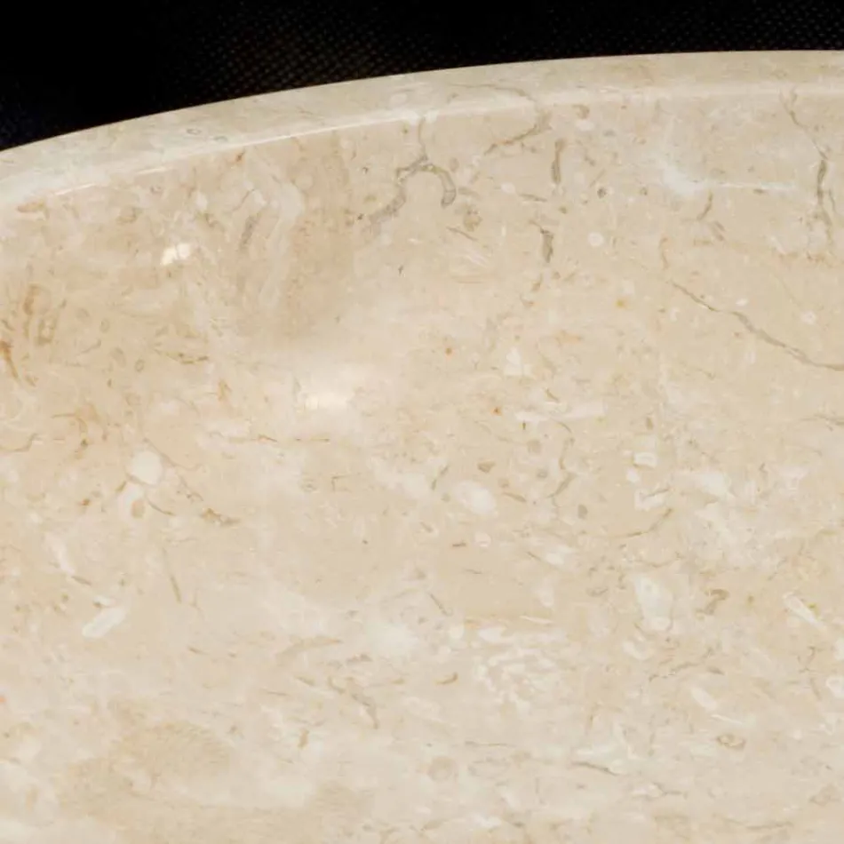 Biały Umywalka z kamienia naturalnego Ziva, jednym kawałku Viadurini