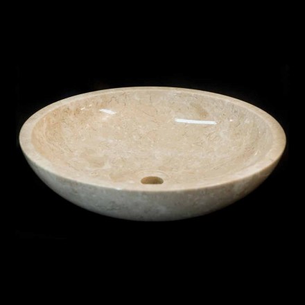 Biały Umywalka z kamienia naturalnego Ziva, jednym kawałku Viadurini