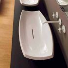 Biała ceramiczna umywalka o nowoczesnym wyglądzie wykonana we Włoszech Laura Viadurini