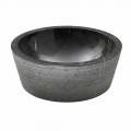 Umywalka cylindryczny czarny kamień naturalny Ampat
