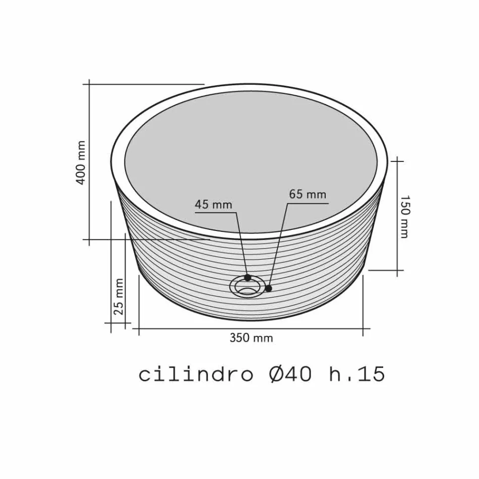 Blat Pomoc cylindryczny kamień naturalny beż Ampat Viadurini