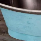 Umywalka wykończone w białym żelazem i patyna Cala Viadurini