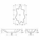 Umywalka ceramiczna z białego złota wykonana z blatu we Włoszech wykonana we Włoszech w stylu Rayan Viadurini