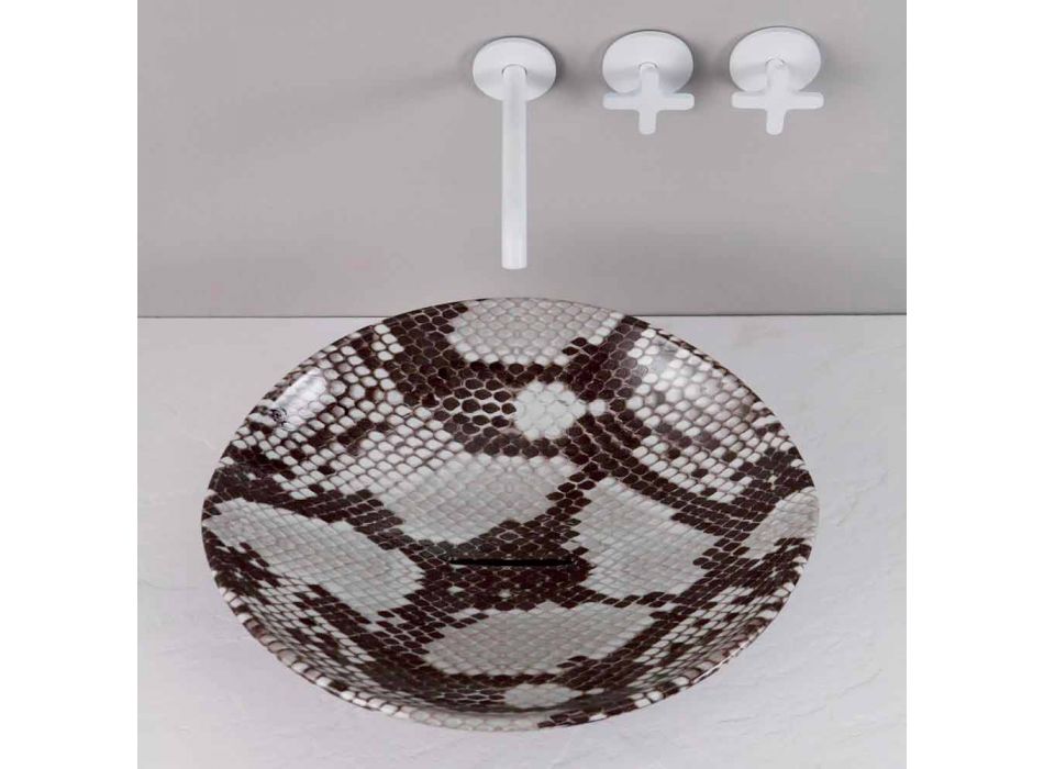 Umywalka ceramiczna nablatowa wykonana we Włoszech Viadurini