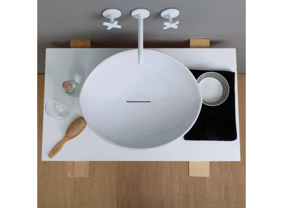 Modny design ceramiczna umywalka wykonana we Włoszech Viadurini
