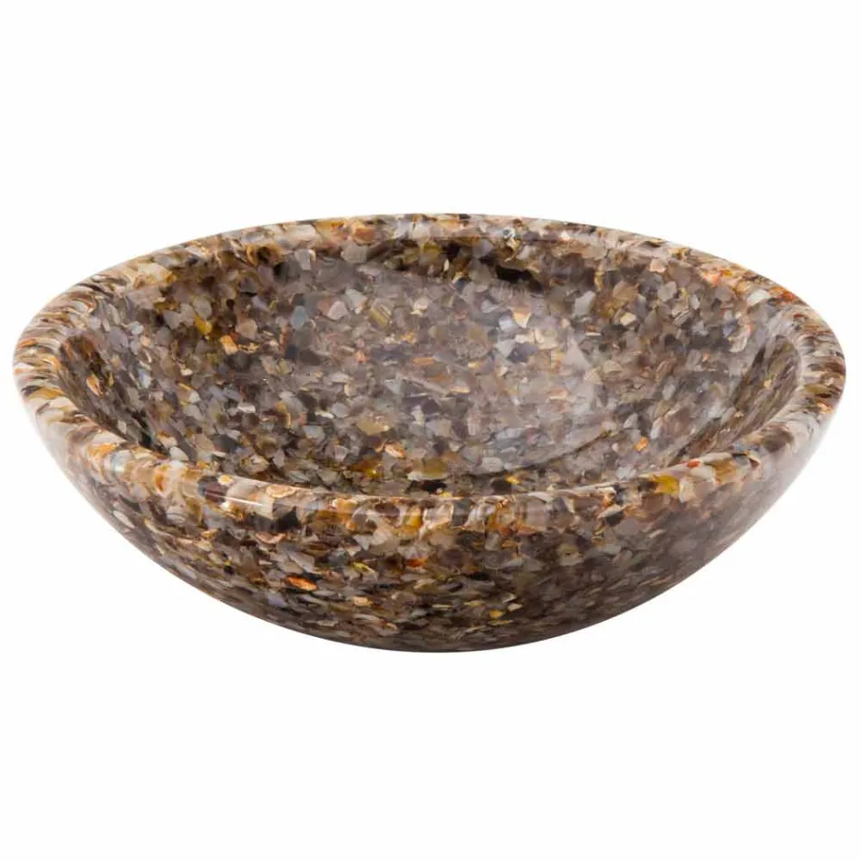 Blat wsparcie projektu w sztucznej żywicy i kamienia agat Ofelia Viadurini