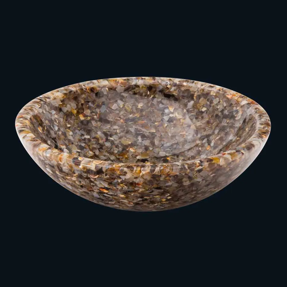 Blat wsparcie projektu w sztucznej żywicy i kamienia agat Ofelia Viadurini