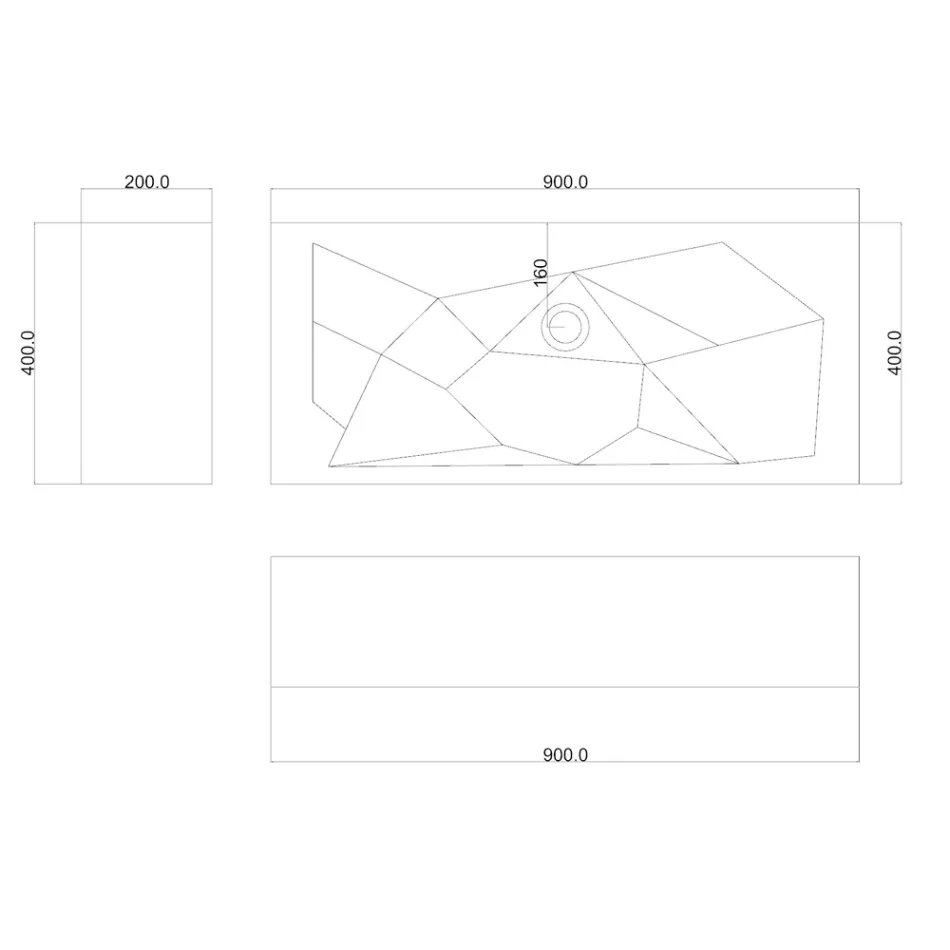 Umywalka nablatowa design Brill, wyprodukowana we Włoszech Viadurini