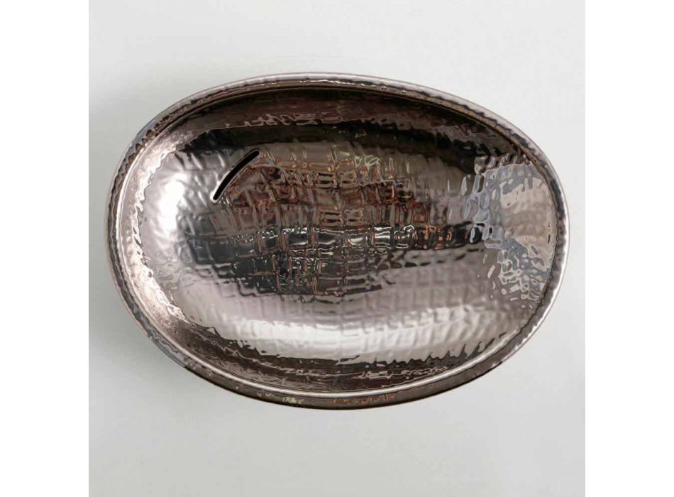 Projekt ceramiczna umywalka srebrna wykonana we Włoszech z połyskiem Viadurini