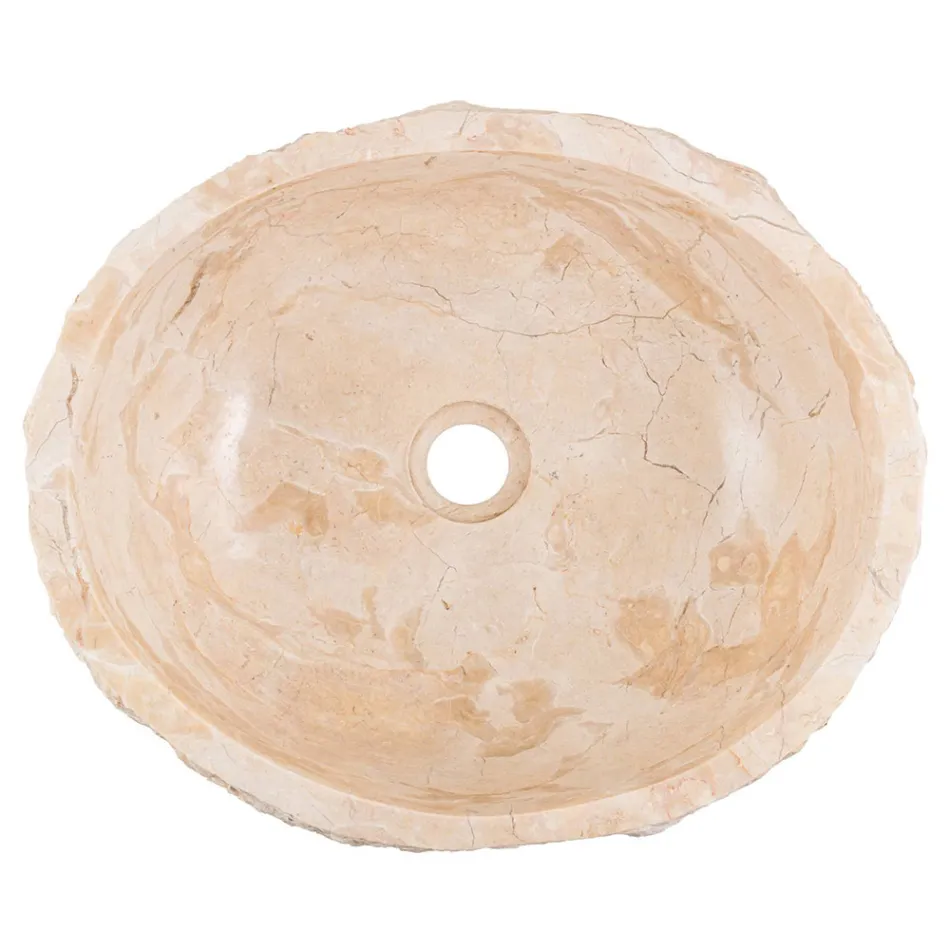 Ręcznie wykonana umywalka nablatowa z marmuru erosi, Busseto Viadurini